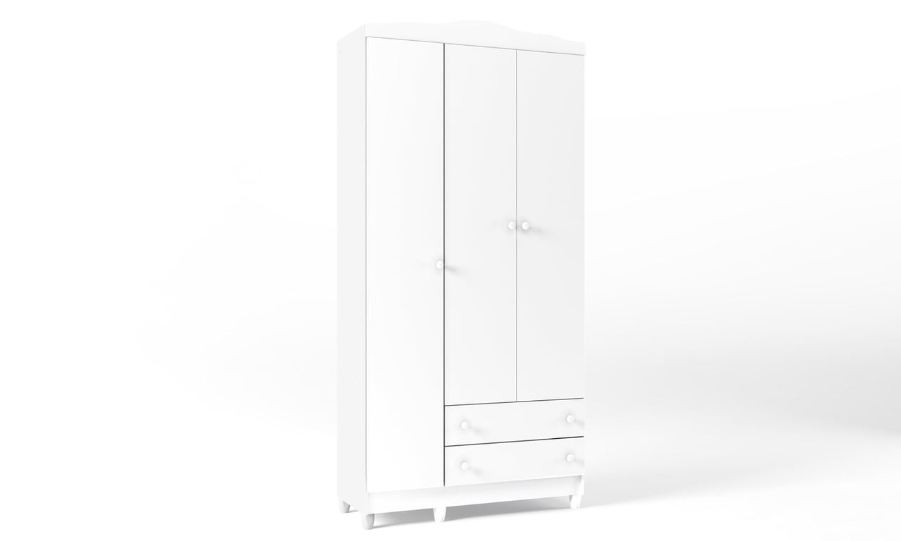 Guarda Roupa Infantil Branco 3 Portas Mel Flat — vista alternativa