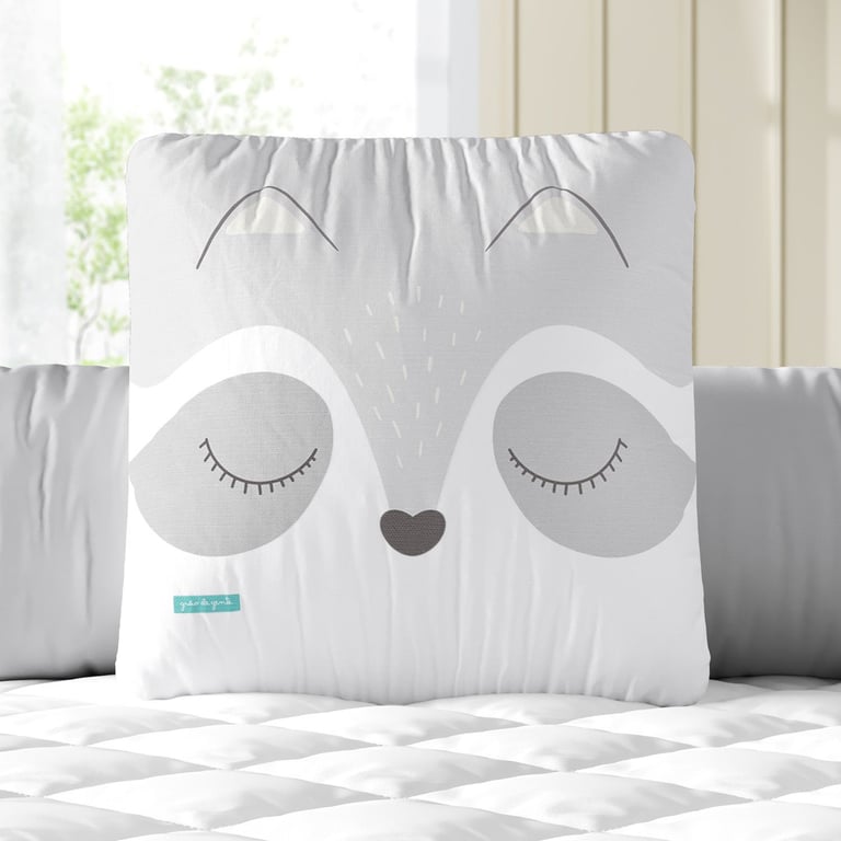 Almofada Quadrada Guaxinim Cinza 30cm