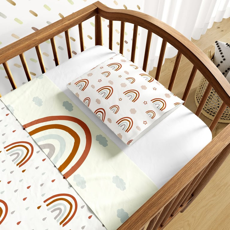 Jogo de Lençol Berço Arco-íris Boho 3 peças — vista alternativa