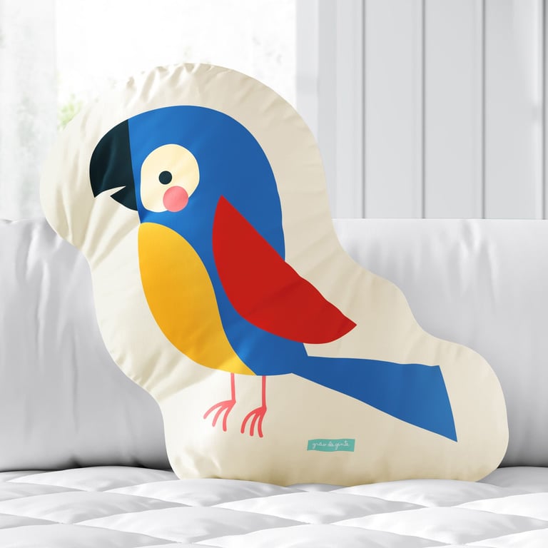 Almofada Arara Colorida 33cm