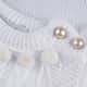 Saída Maternidade Tricot Vestido Pompom Branco Chantilly 02 Peças - imagem 4