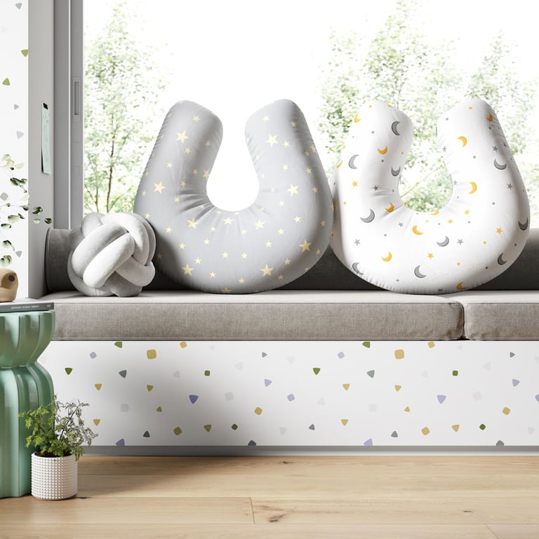 Almofada Amamentação Dupla Face Lua Estrelinha Cinza — vista alternativa