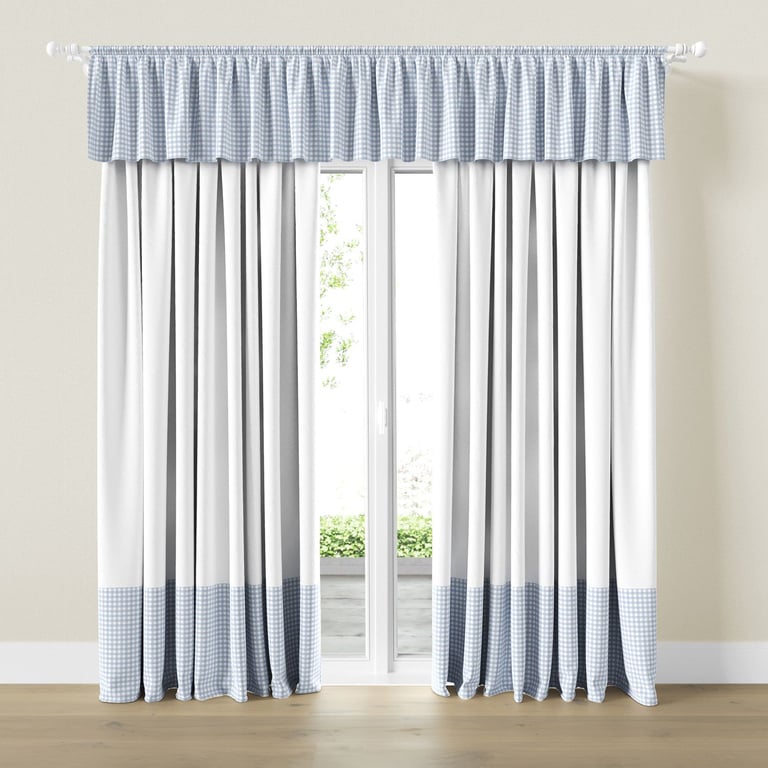 Cortina Infantil e Bebê Xadrez Azul — vista alternativa