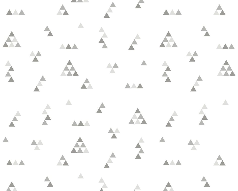 Papel de Parede Mini Triângulos Fundo Cinza com Branco