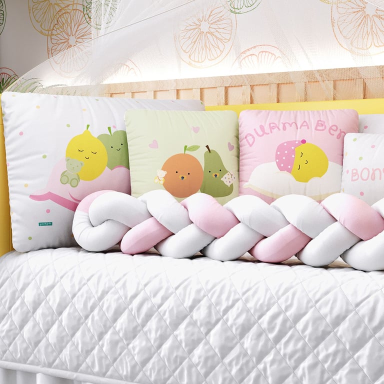 Kit Berço Trança Frutinhas Poá