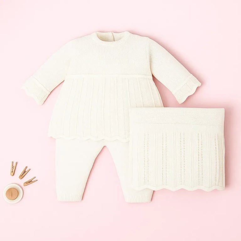 Saída Maternidade Tricot Vestido Branco P