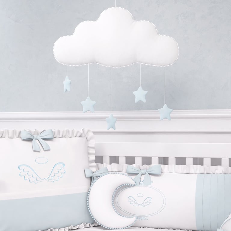 Móbile Nuvem Pompom com Estrelinhas