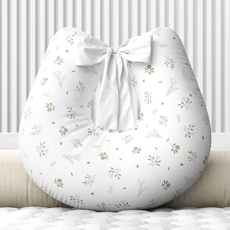 Almofada Amamentação Floral Bosque Encantado Rosa com Laço