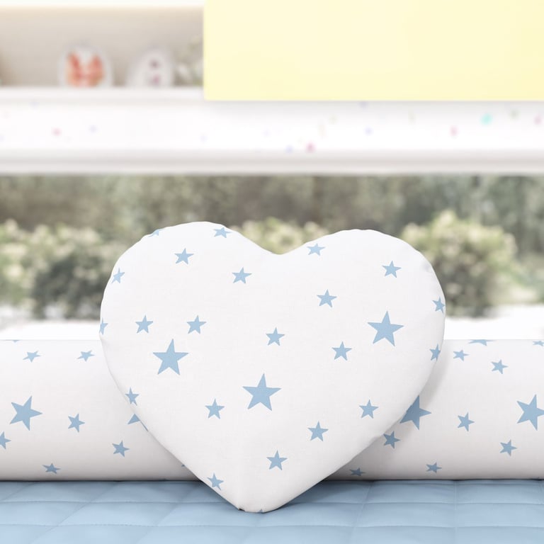 Almofada Coração Estrelinhas Amarelo 28cm