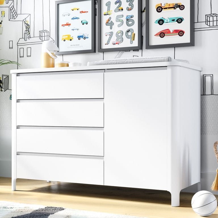 Cômoda Infantil Branco com Porta Bloom