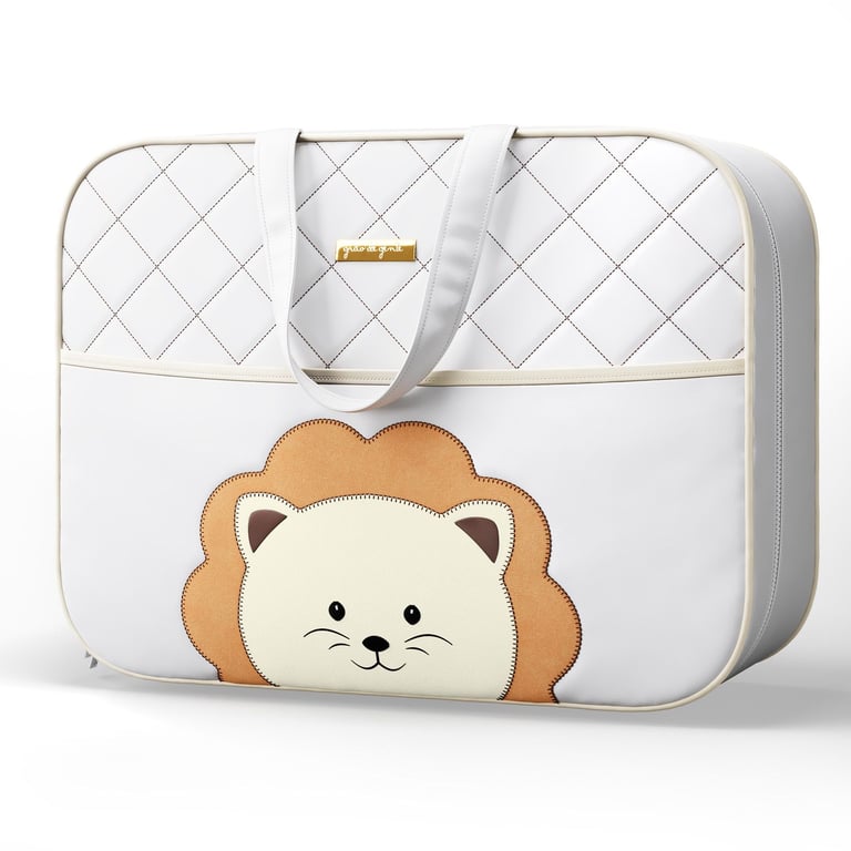 Mala Maternidade Amiguinho Leão Branco 48cm