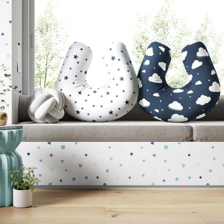 Almofada Amamentação Dupla Face Nuvem Estrelinha Rosa — vista alternativa