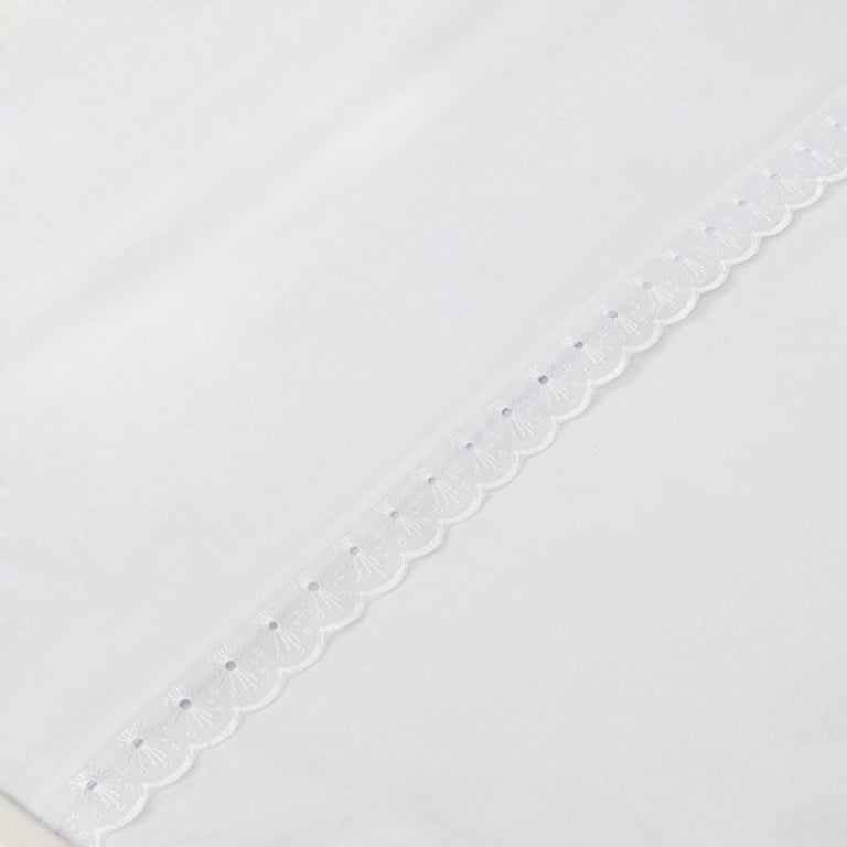 Lençol de Cima Berço de Malha Branca com Vira Percal