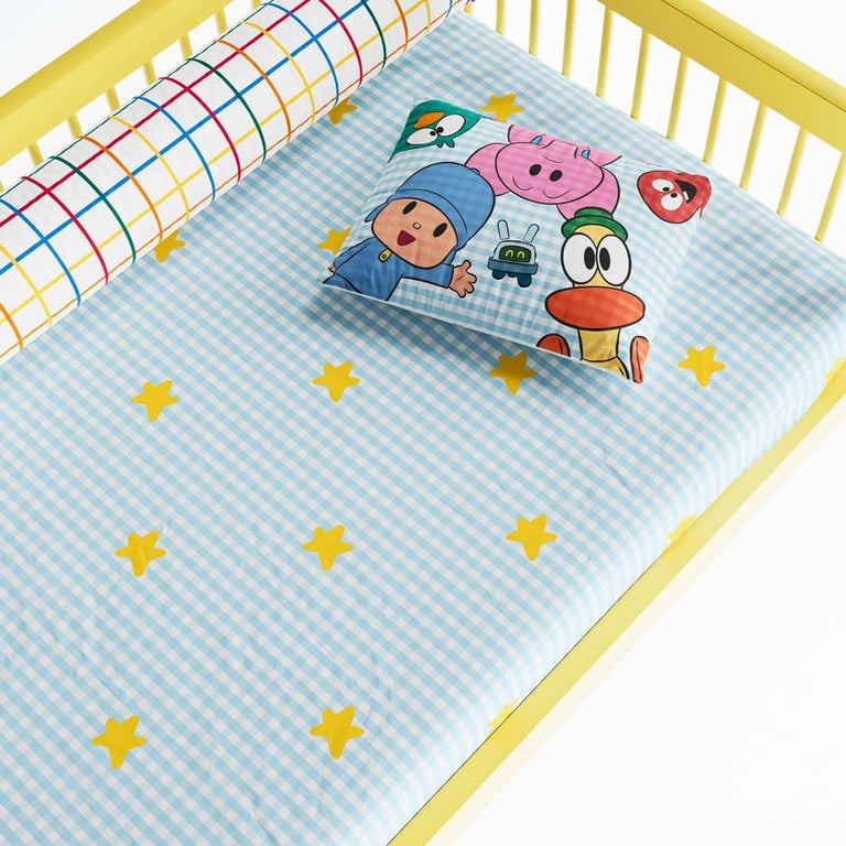 Jogo de Lençol Mini Cama Pocoyo Estrelinhas