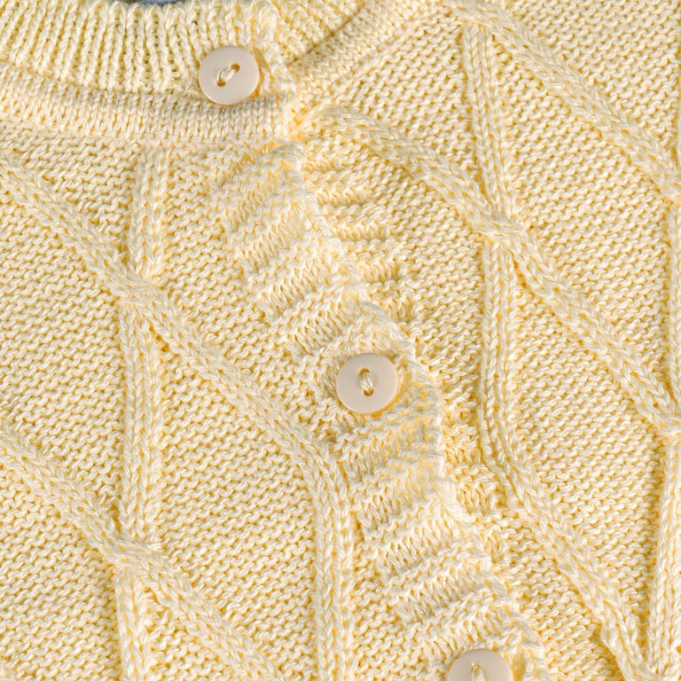 Saída Maternidade Tricot Casaquinho Amarelo Camomila 02 Peças — vista alternativa