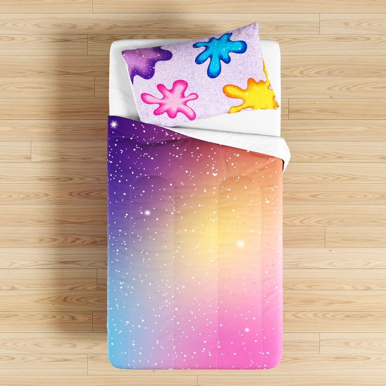 Edredom Infantil Solteiro Colorido Brilho — vista alternativa