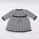 Vestido Tricot Jacquard Pied de Poule com Laço Preto - imagem 1