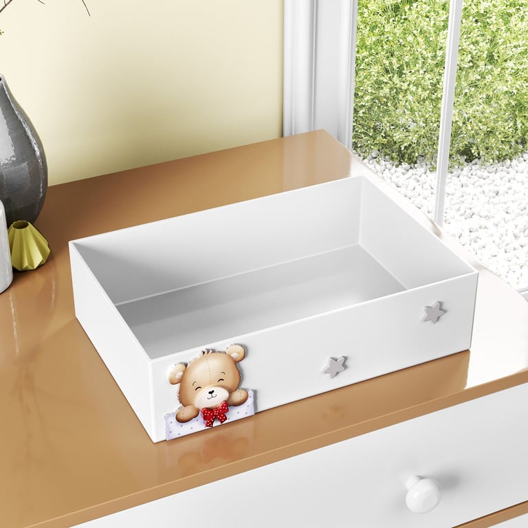 Bandeja MDF Ursinho Vintage Poá e Estrela