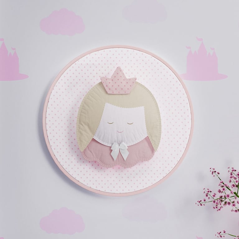 Quadro Bastidor Amiguinha Princesa 20cm