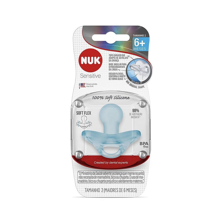 Chupeta Silicone Sensitive 6+ Meses Azul