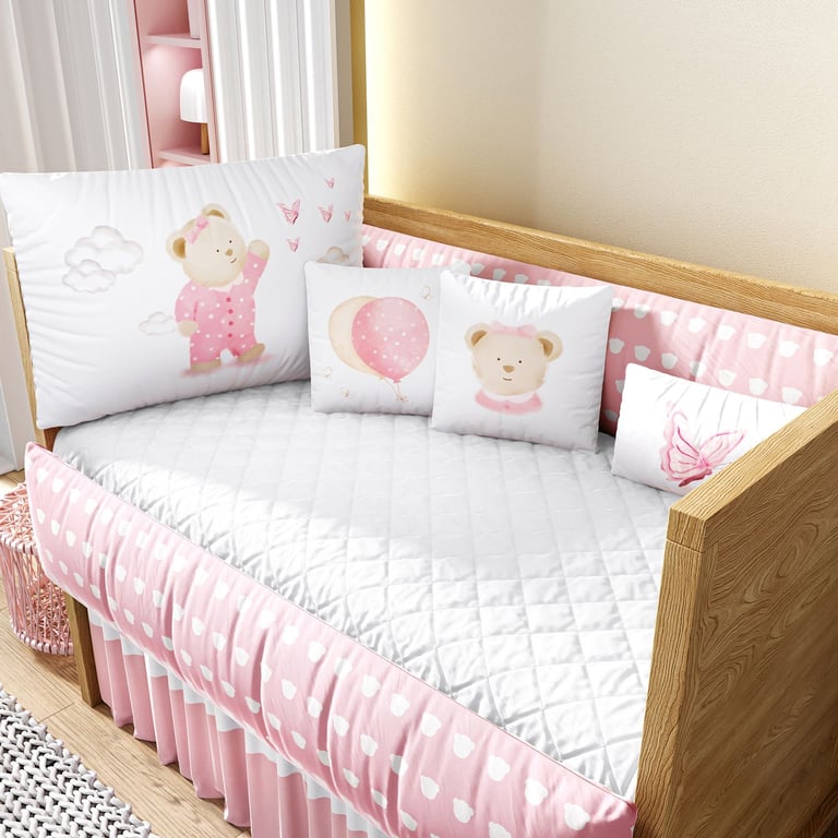 Kit Berço Ursinha de Pijama Rosa — vista alternativa