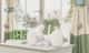 Urso Branco com Laço Verde 34cm - imagem 2