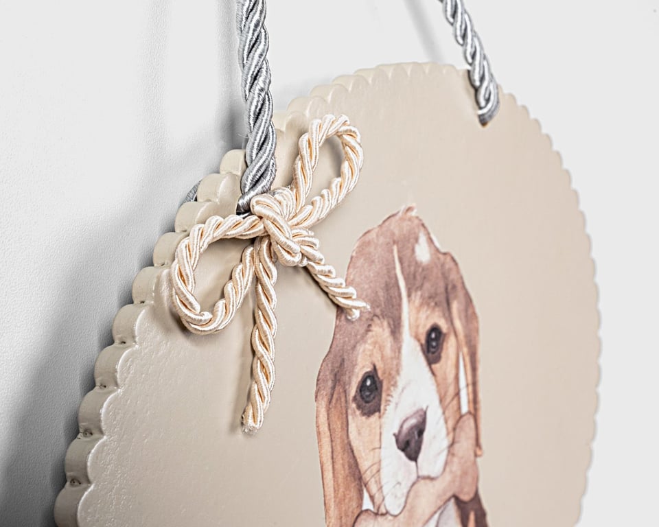 Placa Cachorrinho Amigo Beagle Bege — vista alternativa