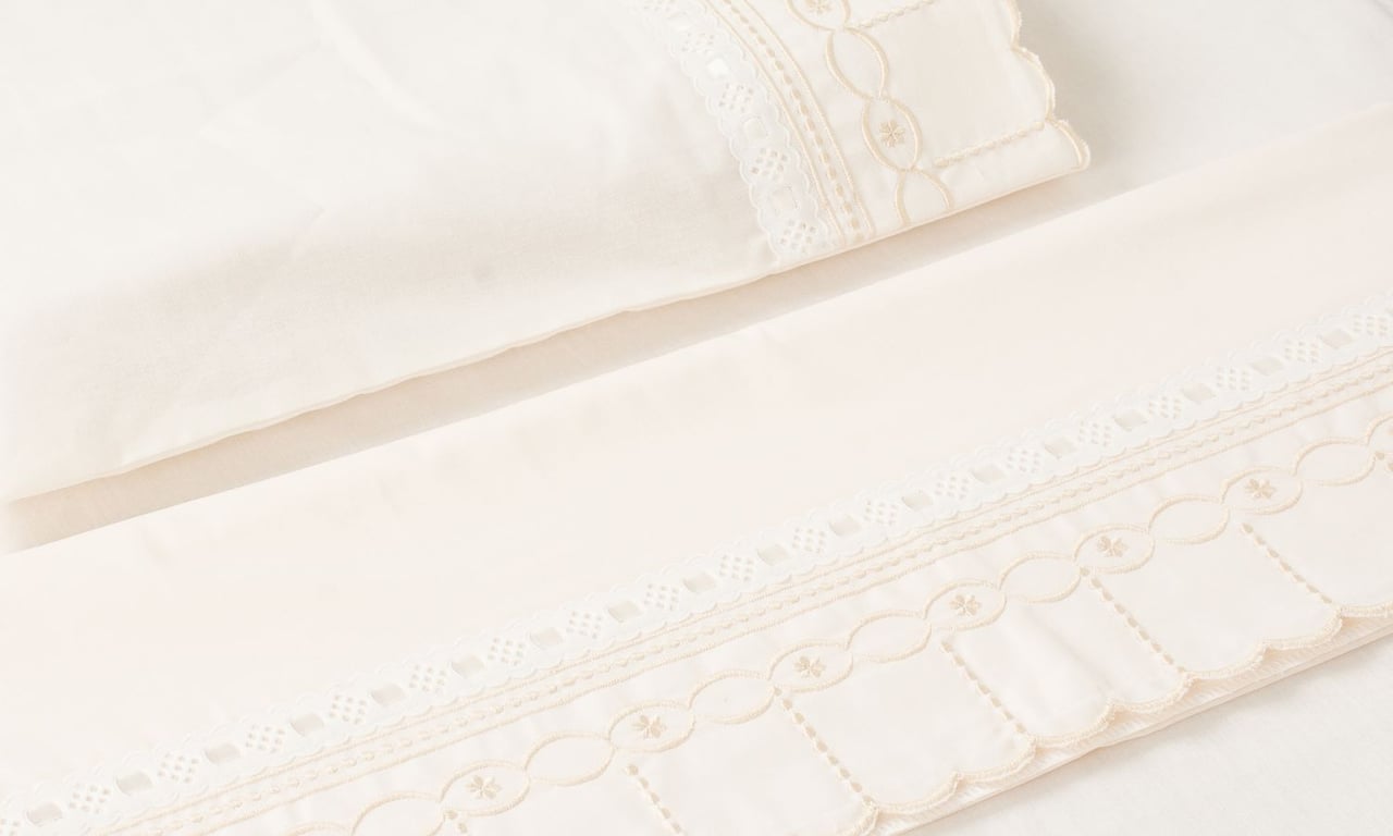 Jogo de Lençol Mini Berço Bico Flor Branco — vista alternativa