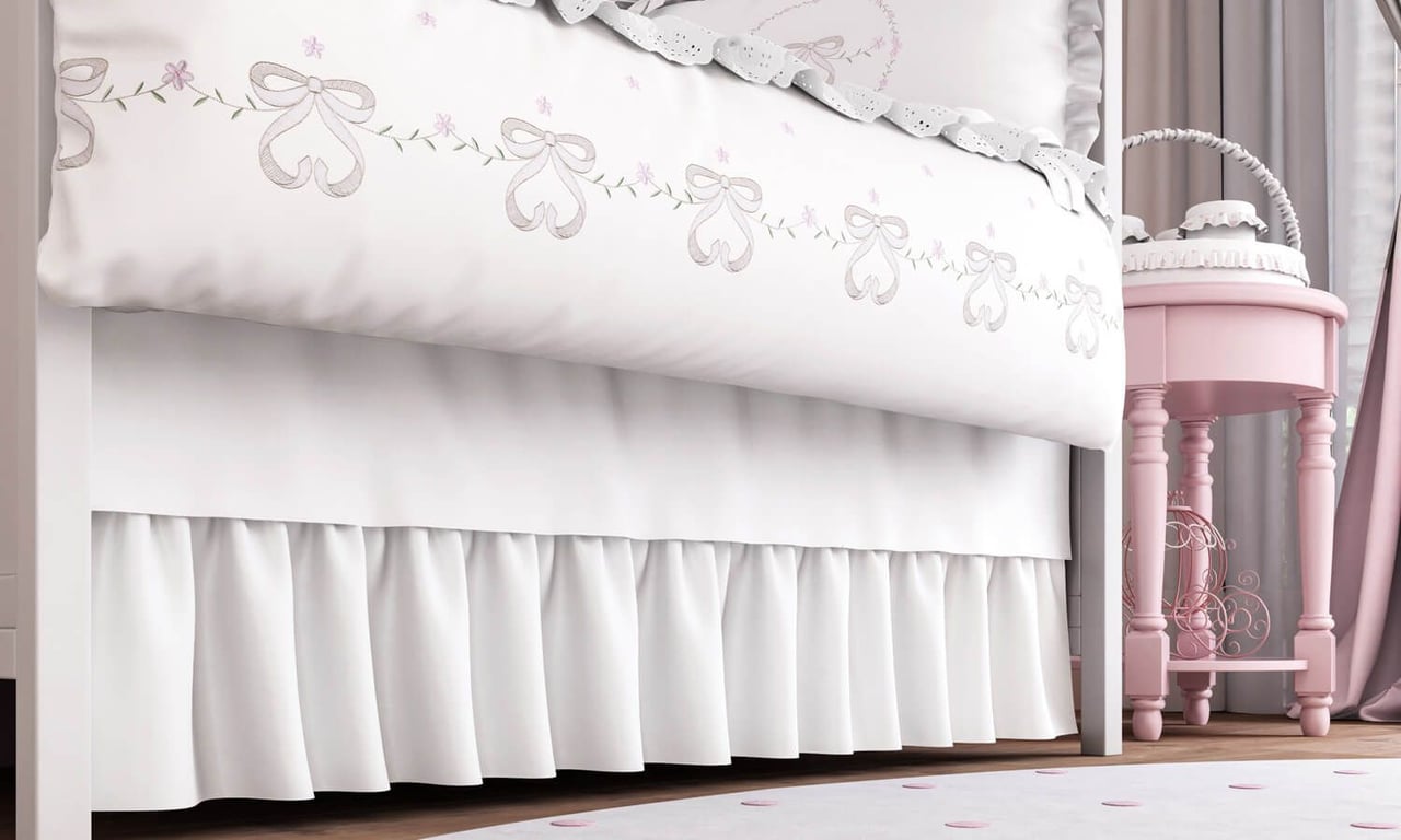 Saia de Berço Babado Rosé