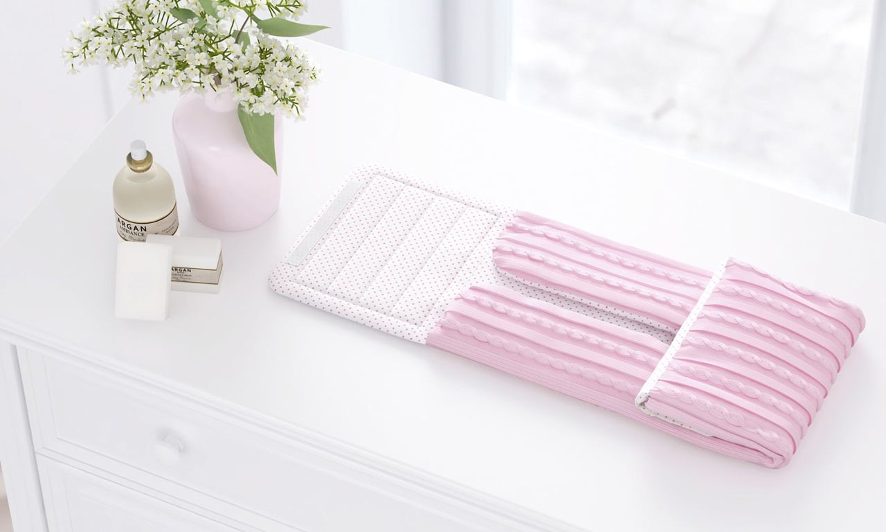 Trocador de Fraldas Portátil Tricot Luxo Rosa 85x40cm — vista alternativa