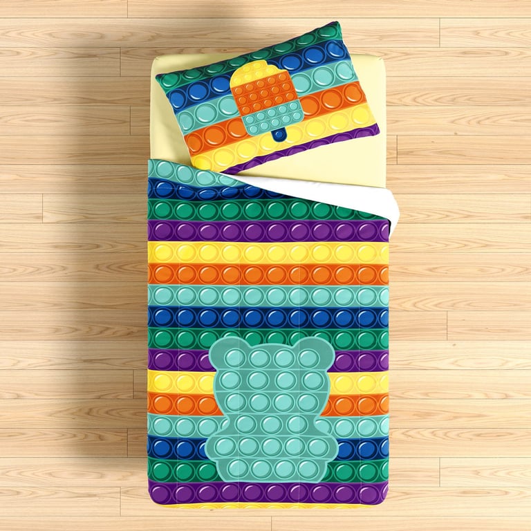 Edredom Infantil Solteiro Pop It Colorido — vista alternativa