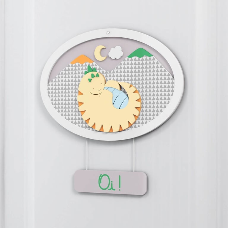 Porta Maternidade Personalizado Amiguinho Dino Lelo