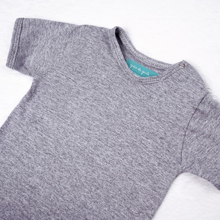 Body Manga Curta Baby Basics Azul Bebê