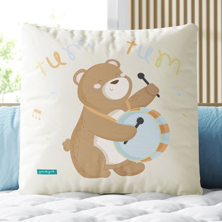 Almofada Quadrada Ursinho Tumtum 30cm