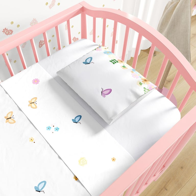 Jogo de Lençol Berço Borboletas no Jardim 3 peças — vista alternativa