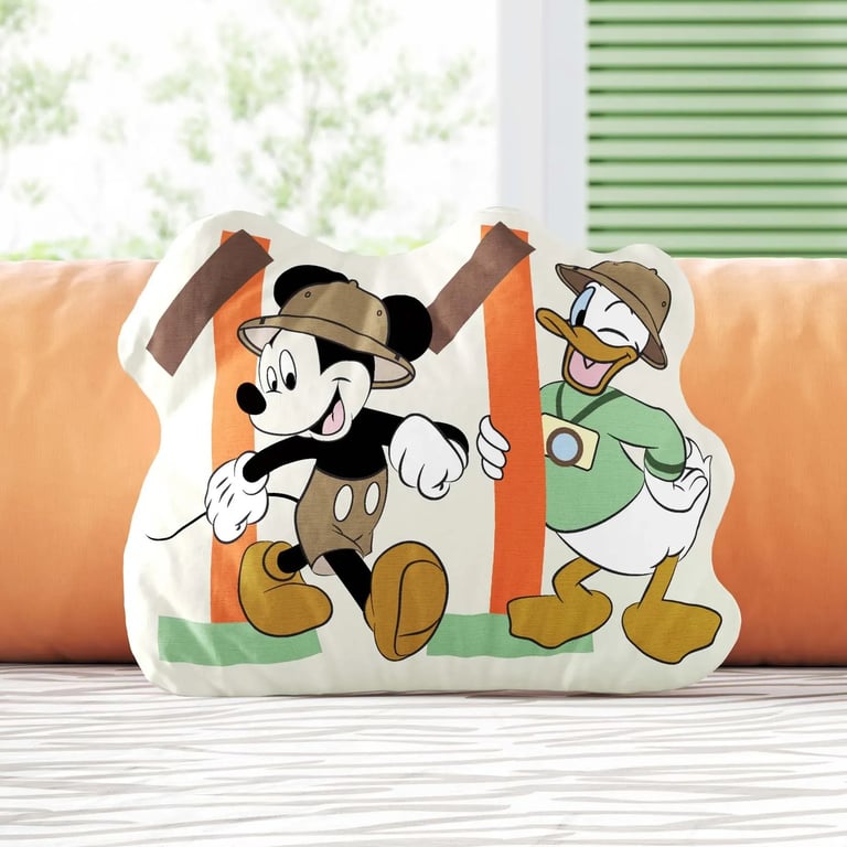 Almofada Mesversário Mickey Mouse e Pato Donald Safari 11 Meses 20cm