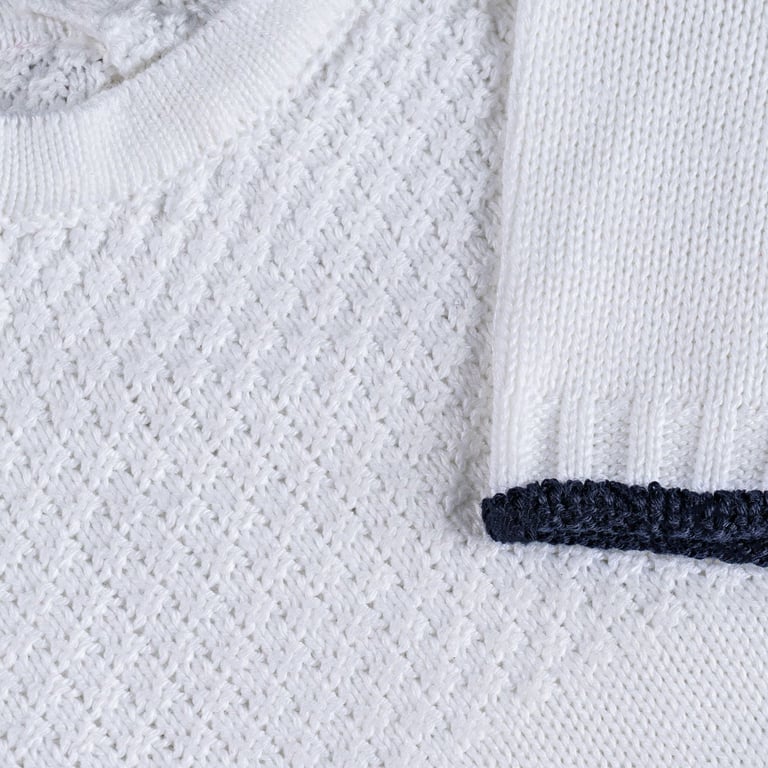 Saída Maternidade Tricot Ponto Arroz Branco e Preto 02 Peças — vista alternativa