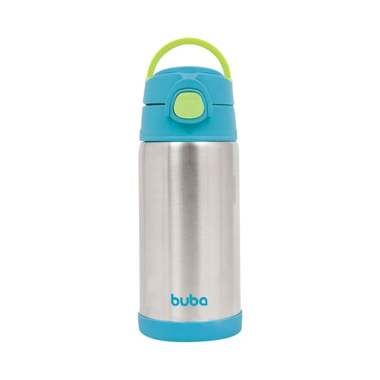 Copo Térmico Parede Dupla com Canudo Azul