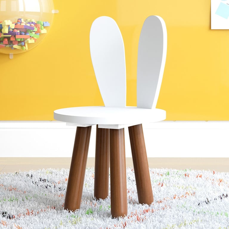 Cadeira Infantil Branco Orelhinhas Coelho