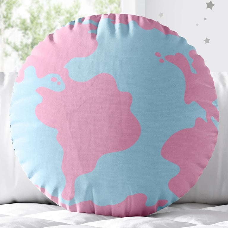 Almofada Redonda Mundo O Show da Luna Azul e Rosa
