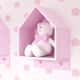 Nicho de Madeira Casinha com Cabideiro Rosa 40cm - imagem 2