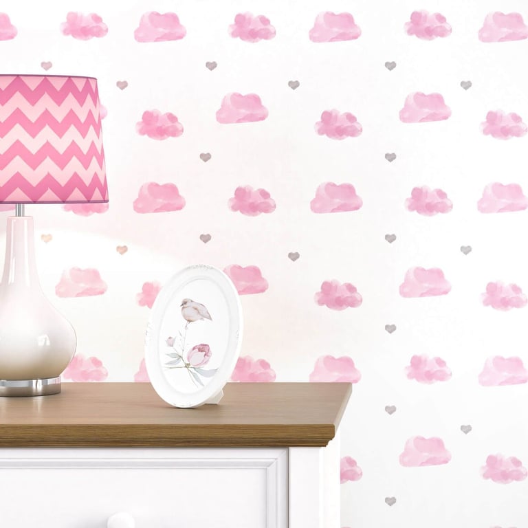 Papel de Parede Aquarela Chuva de Amor 3m