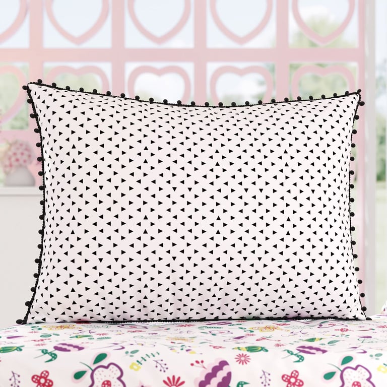 Fronha de Travesseiro Infantil Triângulos Floral Moderna