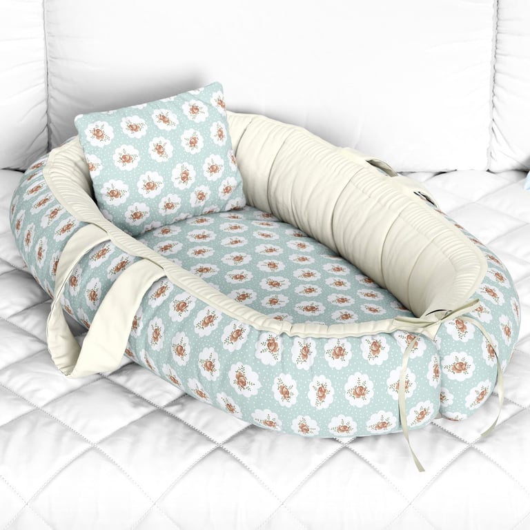 Ninho para Bebê Redutor de Berço Floral Liberty Poá 80cm