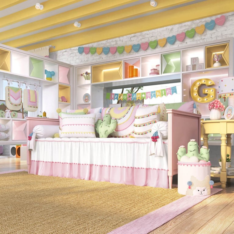 Kit Cama Babá Amiguinhas Lhamas