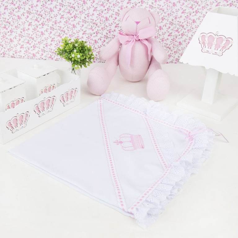 Manta Coroa Rosa 83cm