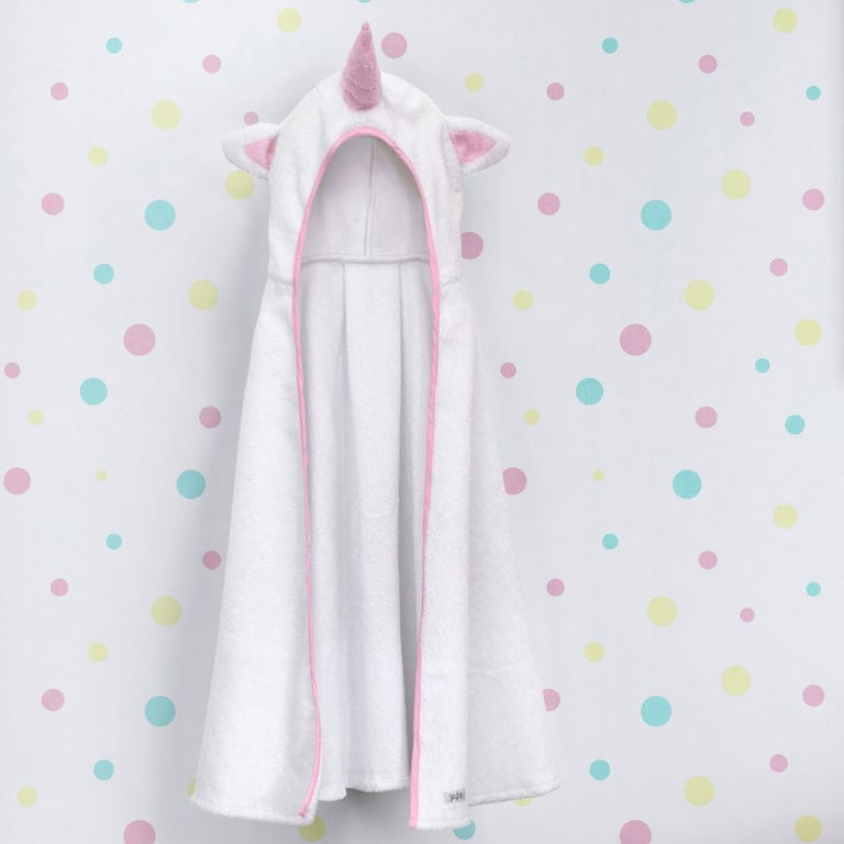 Toalha com Capuz Infantil Amiguinhas Unicórnio 90cm