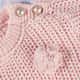 Saída Maternidade Tricot Menina Flor Rosa 02 peças - imagem 2