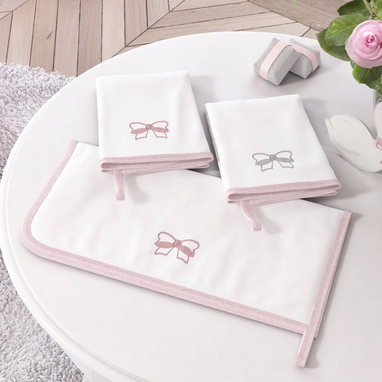 Jogo de Fraldas de Boca Malha Lacinho com 3