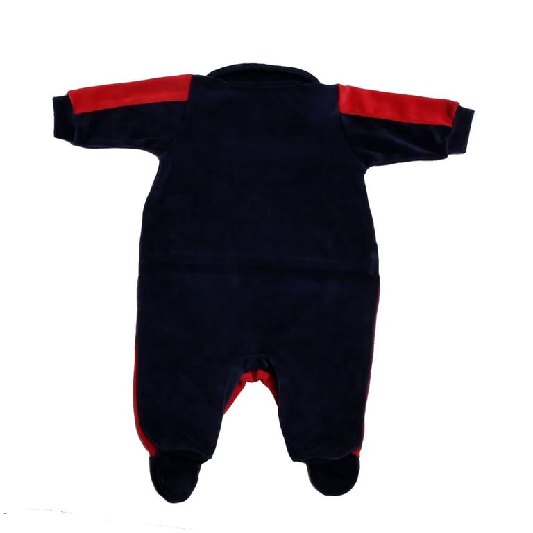 Saída Maternidade Din Don em Plush Bordado Little Man Azul Marinho — vista alternativa